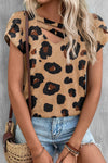 Cross strap leopard T