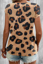 Cross strap leopard T