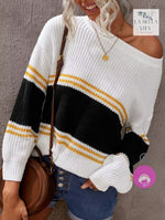 Block off shoulder sweater