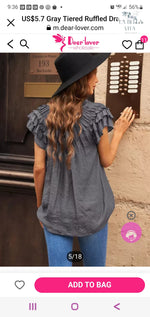 Grey cap shoulder top