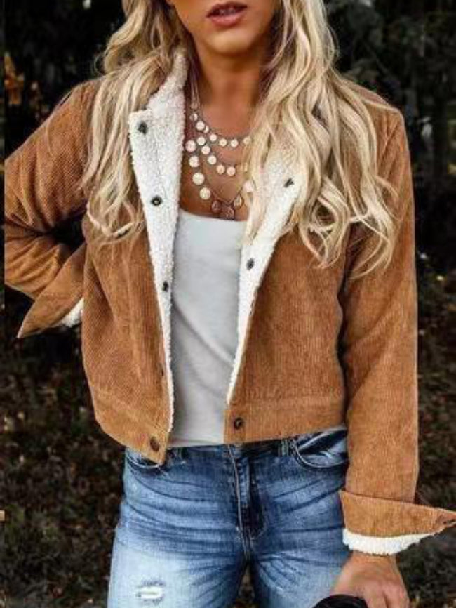 Fur Collar Corduroy Jacket