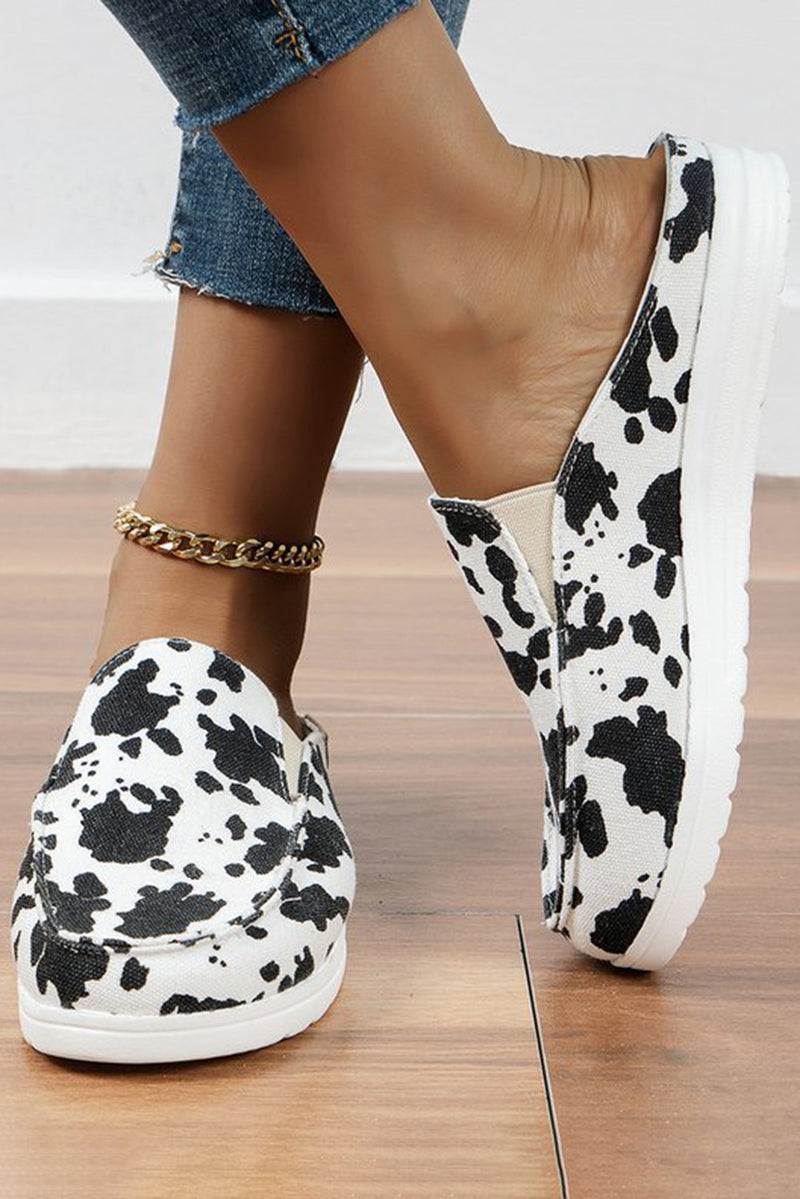 Cow Print Comfy Slip On Sneakers